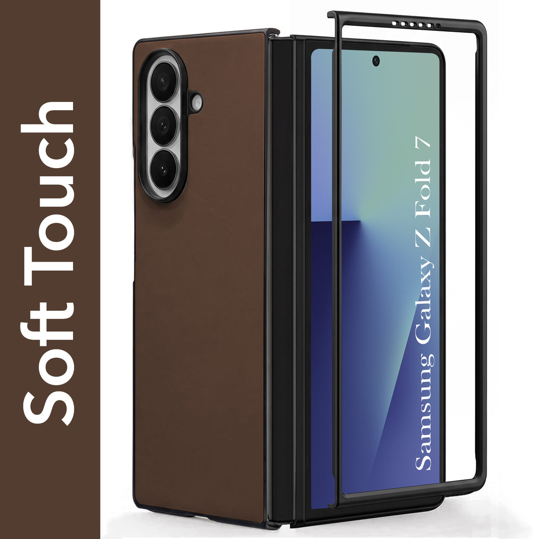 For Samsung Galaxy Z Fold 7 Premium Cover Case (Soft Leater Touch | Interior Protective Cloth | Slim 360* Protection)