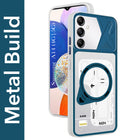 For Samsung Galaxy A14 4G | 5G Metallic Back Cover Case (Metallic Camera Protection & Buttons | Translucent Milky Shade | Hard Polycarbonate)