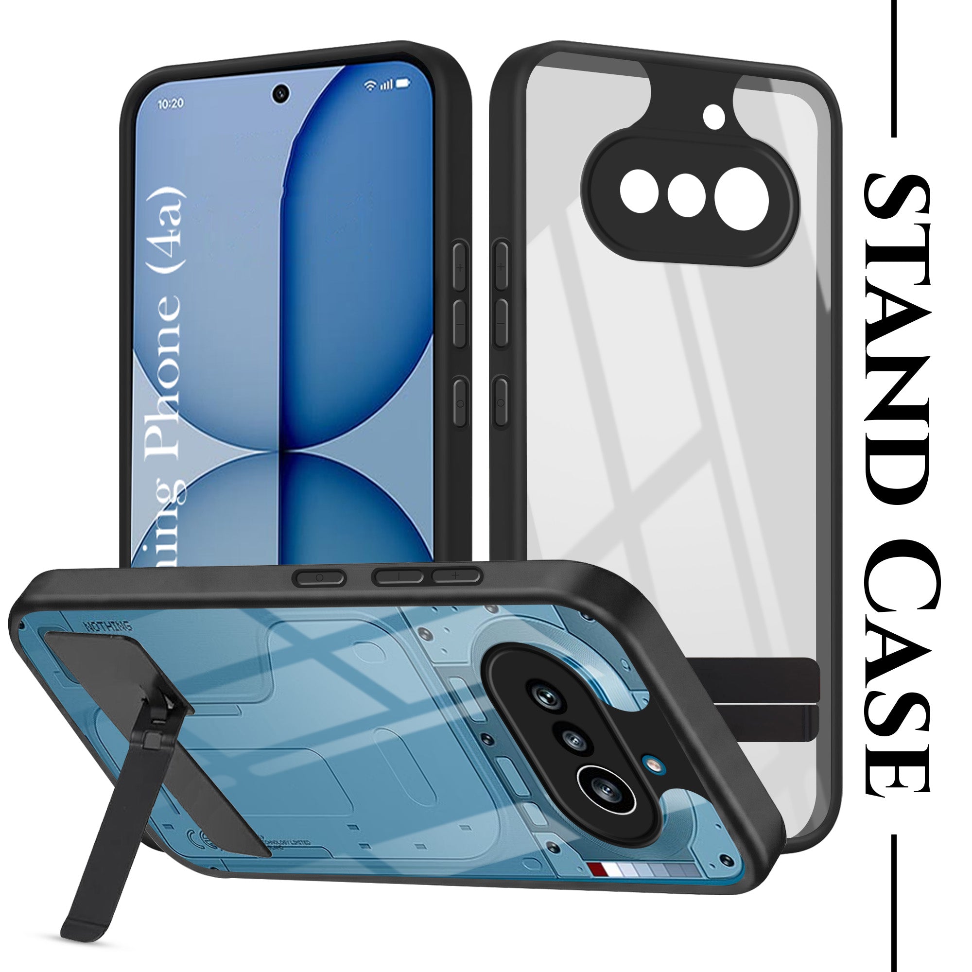 For Nothing Phone 4A 5G Back Cover Case (Built-in Stand | Lifetime Anti Yellow | Kickstand Shockproof | Camera Protection | MagSafe Compatible)