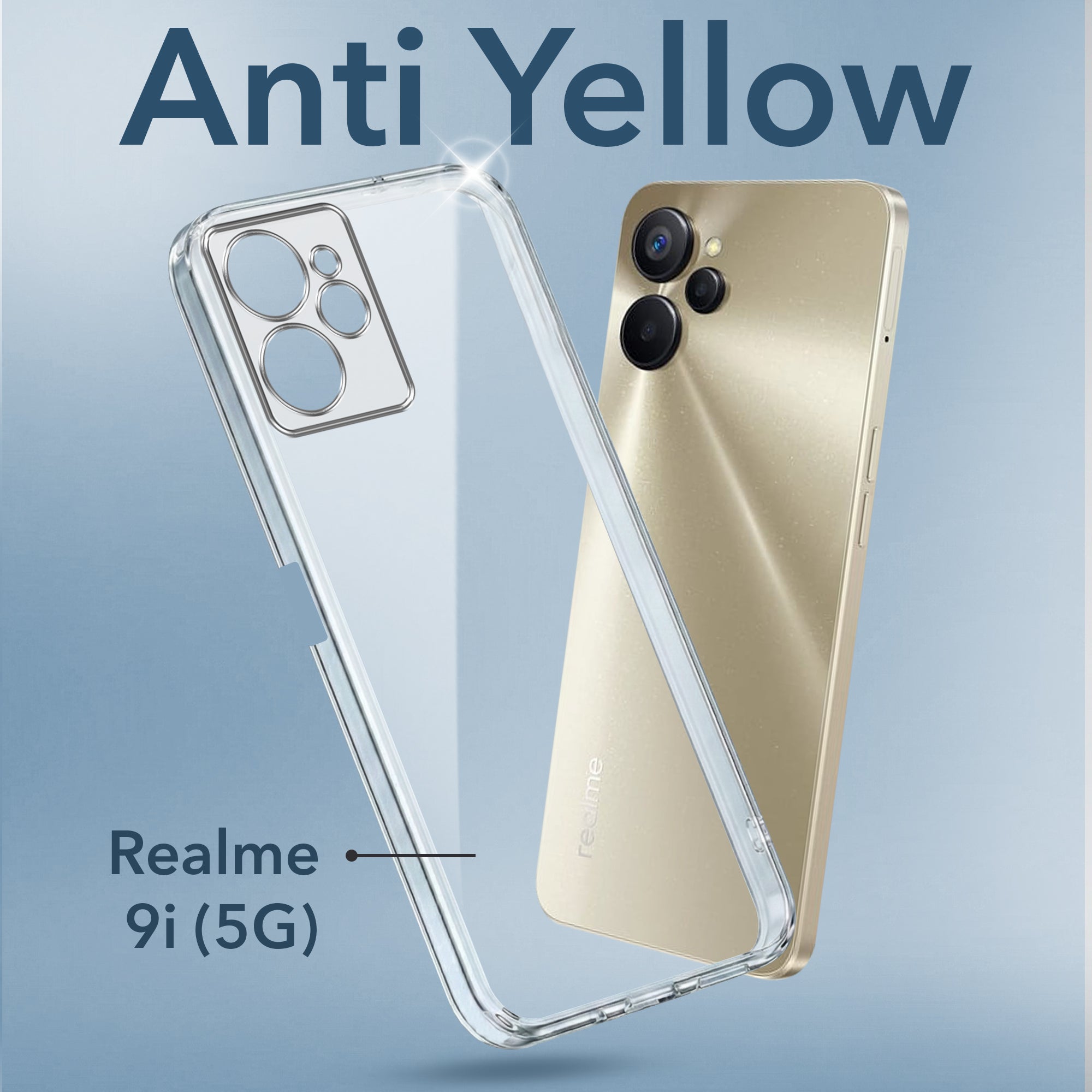 For Realme 9i 5G Back Cover Case Lifetime Anti-Yellow Clear (Sleek Hard Crystal | Shockproof and Camera Protection)