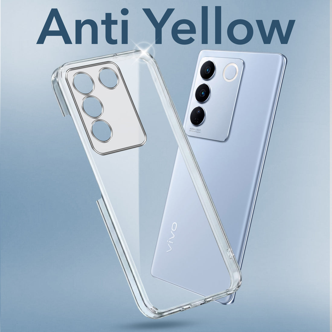 For Vivo V27 | Vivo V27 Pro Back Cover Case Lifetime Anti-Yellow Clear (Sleek Hard Crystal | Shockproof and Camera Protection)