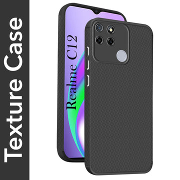 For Realme C12 Back Cover Case Liquid Silicone (Camera Protection | Side Grip Texture | Soft and Flexible)