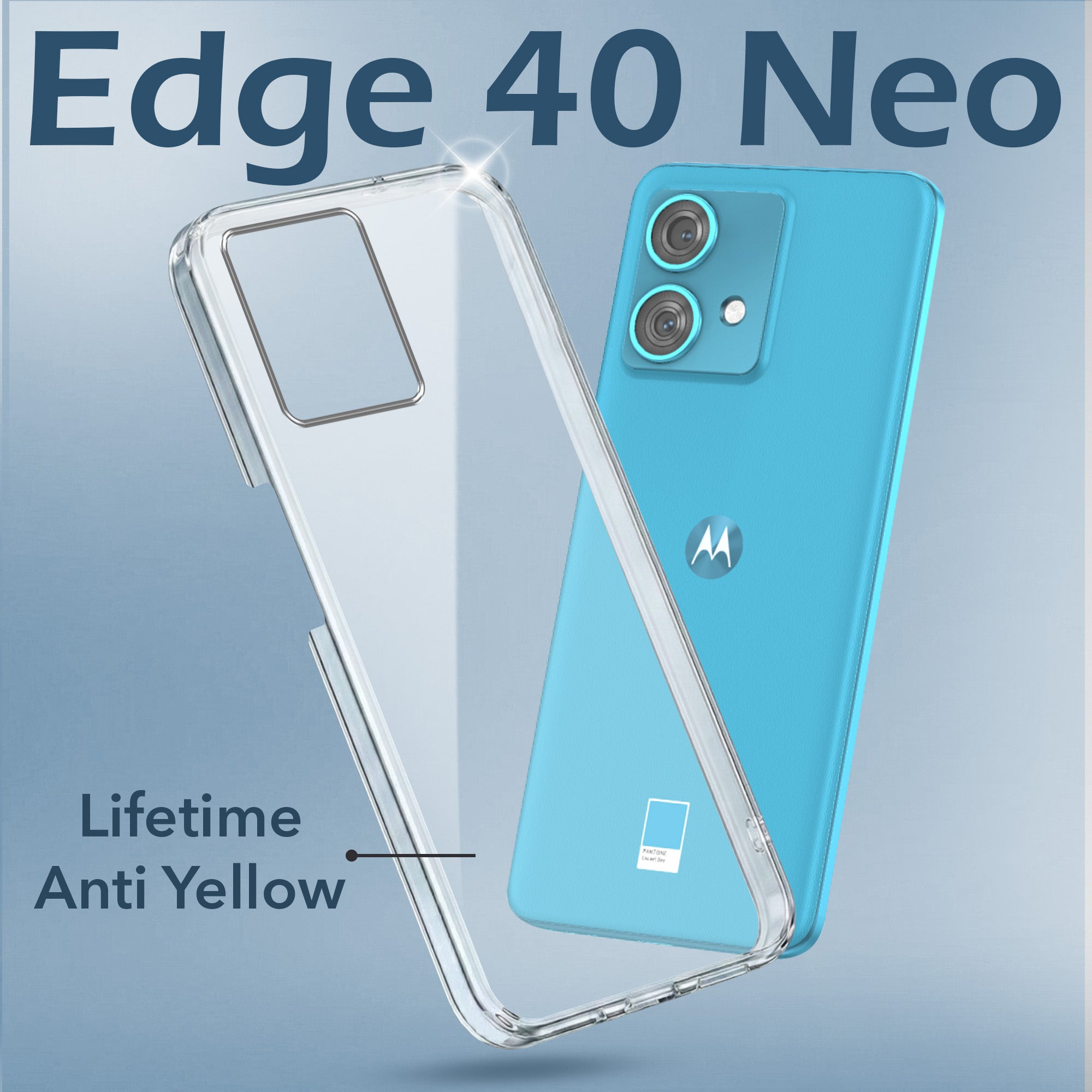 For Motorola Moto Edge 40 Neo Back Cover Case (Hard Anti Yellow Clear Case | Sleek Hard Crystal Clear | Drop & Camera Protection | Shockproof Polycarbonate)
