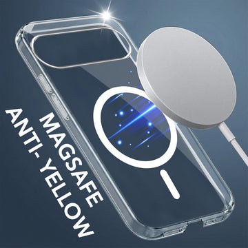 For Google Pixel 10 Pro Back Cover Case Lifetime Anti-Yellow MagSafe Compatible Clear (Sleek Hard Crystal | Shockproof and Camera Protection)
