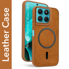For Motorola Moto G37 Power Back Cover Case Leather Finish (MagSafe Compatible Wireless Charging | Soft Touch | Camera Bump Protection)