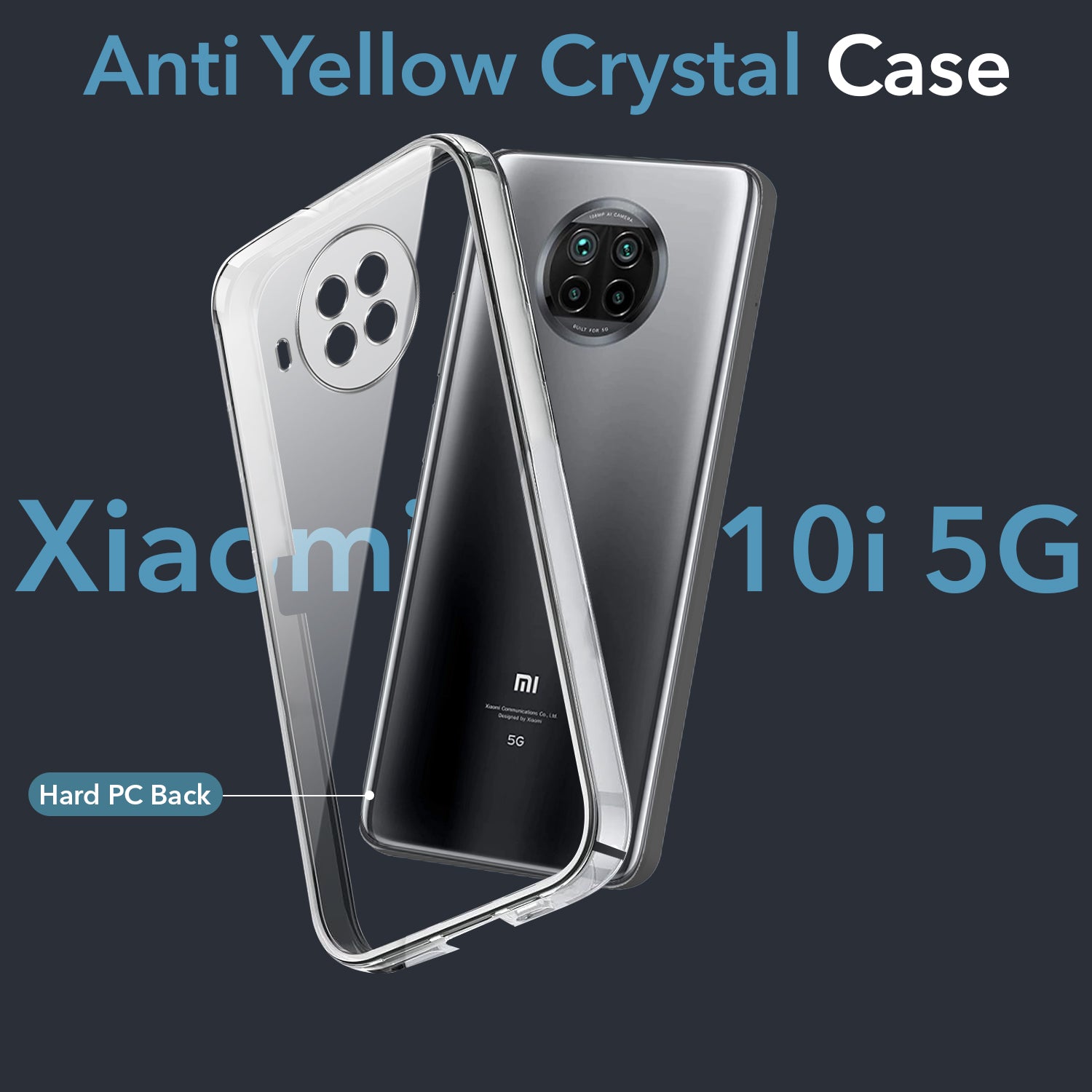 For Xiaomi Mi 10i 5G Back Cover Case (Hard Anti Yellow Clear Case | Sleek Hard Crystal Clear | Drop & Camera Protection | Shockproof Polycarbonate)