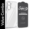 For Poco C81 5G Combo with Back Cover and 9H Tempered Glass (Lifetime Anti-Yellow | Sleek Hard Crystal | Oleophobic Coating Screen Glass)