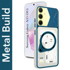 For Samsung Galaxy A35 5G Metallic Back Cover Case (Metallic Camera Protection & Buttons | Translucent Milky Shade | Hard Polycarbonate)