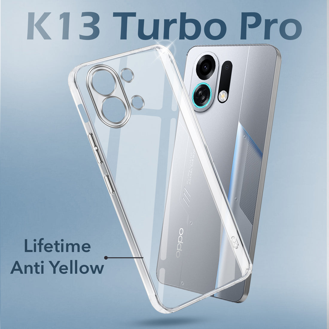 For Oppo K13 Turbo | Oppo K13 Turbo Pro Lifetime Anti-Yellow Clear Back Cover Case (Sleek Hard Crystal | Shockproof and Camera Protection)