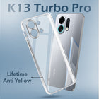 For Oppo K13 Turbo | Oppo K13 Turbo Pro Lifetime Anti-Yellow Clear Back Cover Case (Sleek Hard Crystal | Shockproof and Camera Protection)