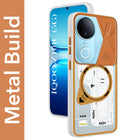 For Vivo iQOO Z10R Metallic Back Cover Case (Metallic Camera Protection & Buttons | Translucent Milky Shade | Hard Polycarbonate)