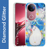 For Vivo V50 | Vivo V50e Back Cover Case (Luxury Floral Glitter Cute Butterfly | Diamond Studded Camera Bump | Girls & Women Design)