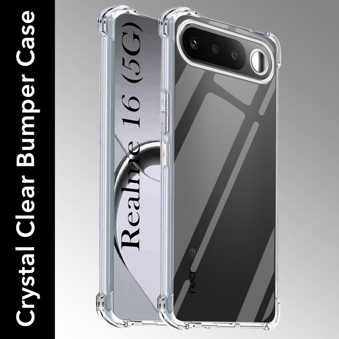 For Realme 16 Back Cover Case Silicone (Clear Shockproof Case with Camera Protection | Soft and Flexible | Transparent)