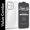 For Oppo Reno 16C 5G Combo with Back Cover and 9H Tempered Glass (Lifetime Anti-Yellow | Sleek Hard Crystal | Oleophobic Coating Screen Glass)