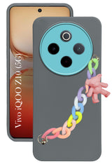 For Vivo iQOO Z10 Back Cover Case( Wrist Hanging Chain | Teddy Bracelet Charms | Dual Color Matte Finish | Full Camera Protection | Sleek and