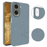For Poco C71 Back Cover Case (Glass Like Camera Protection | Leather Feel | Minimalist Professional Grip)