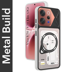 For Vivo V70 | Vivo V70 Elite 5G Metallic Back Cover Case (Metallic Camera Protection & Buttons | Translucent Milky Shade | Hard Polycarbonate)