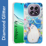 For Oppo F29 Back Cover Case (Luxury Floral Glitter Cute Butterfly | Diamond Studded Camera Bump | Girls & Women Design)