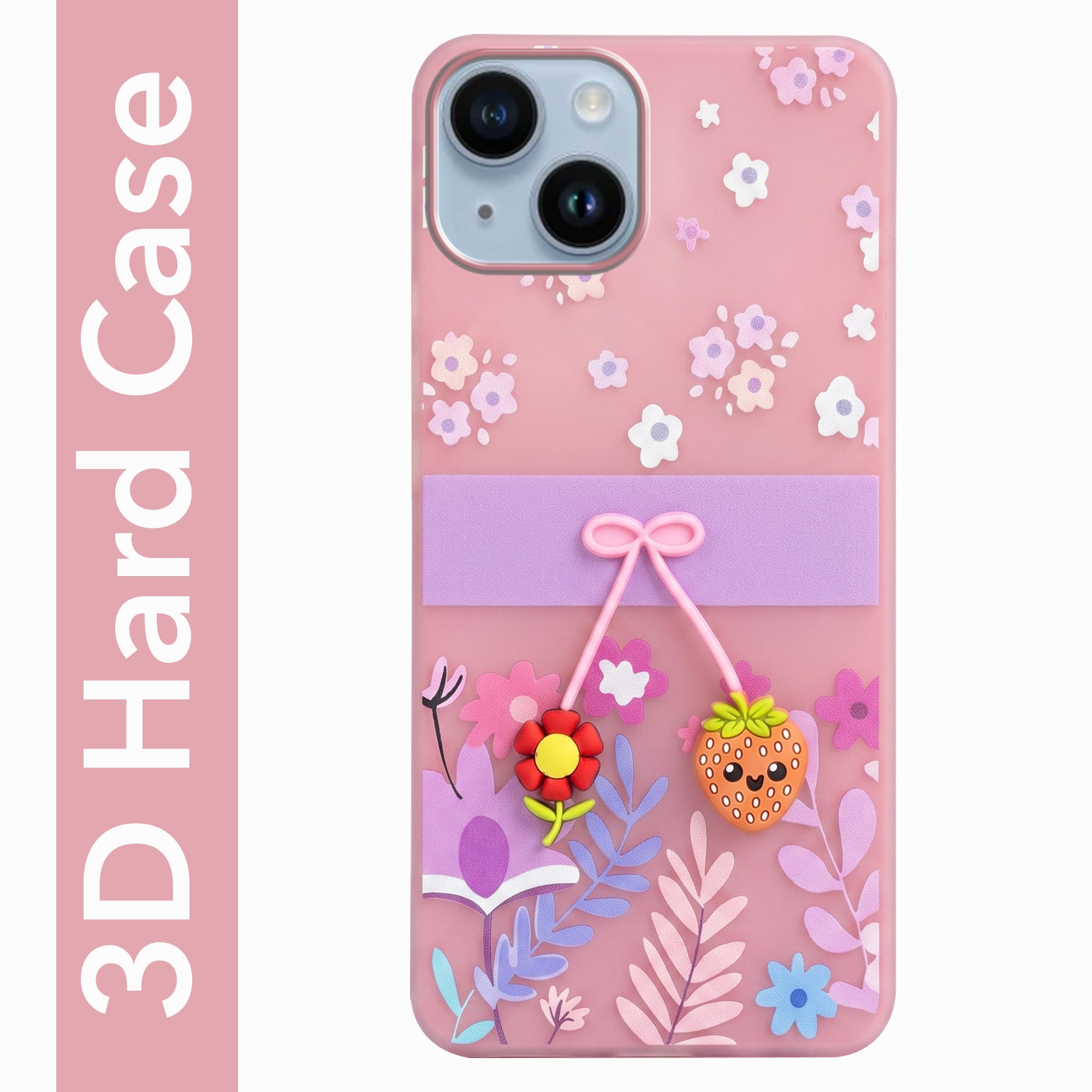 For Apple iPhone 14 Back Cover Case (3D Cute Cartoons | Hard Back Side Soft | Matte Premium Finish | HD Printing)