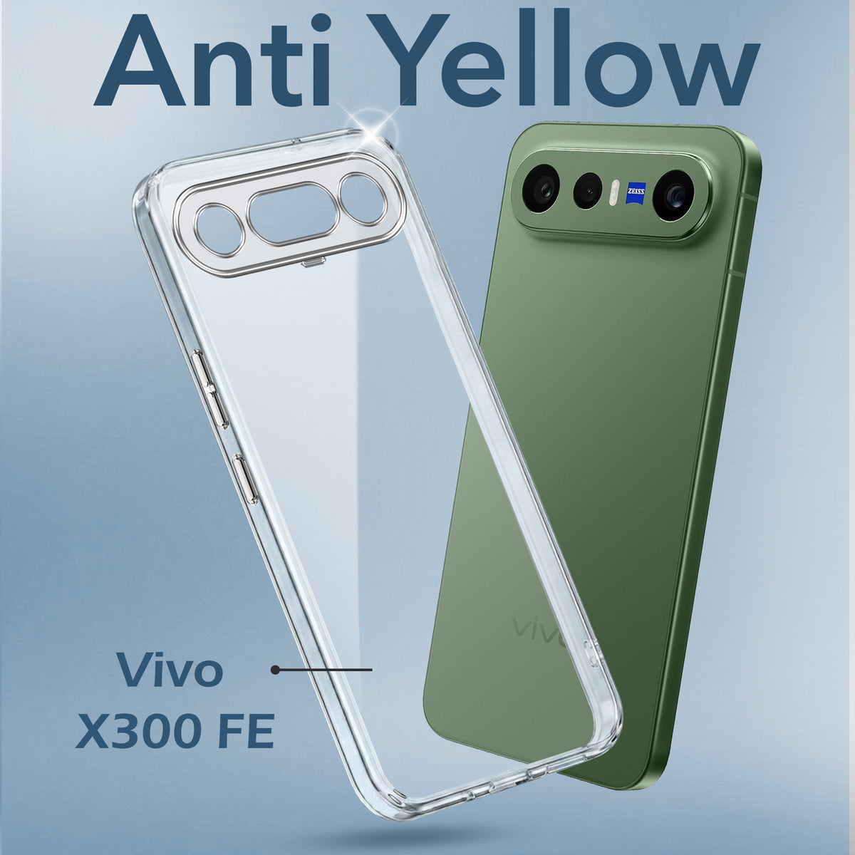 For Vivo X300 FE Back Cover Case Lifetime Anti-Yellow Clear (Sleek Hard Crystal | Shockproof and Camera Protection)