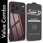 For Apple iPhone 18 Pro Max (Combo with Back Cover and 9H Tempered Glass (Lifetime Anti-Yellow | Crystal Clear Shockproof | Oleophobic Coating Screen Glass)