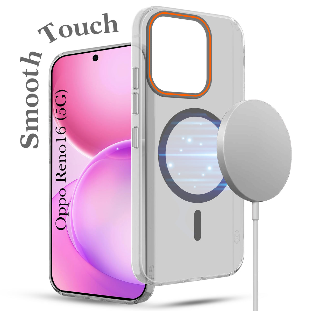 For Oppo Reno 16 Back Cover Case (Soft Touch | Camera Bump Protection | MagSafe Compatible | Matte Finish)