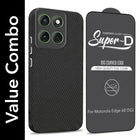 For Motorola Moto Edge 60 Combo with Back Cover and 9H Tempered Glass (Liquid Silicone | Camera Protection | Oleophobic Coating Screen Glass)
