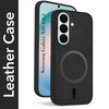 For Samsung Galaxy S26 5G Back Cover Case Leather Finish (MagSafe Compatible Wireless Charging | Soft Touch | Camera Bump Protection)