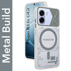 For Oppo K14x 5G Metallic Back Cover Case (Metallic Camera Protection & Buttons | Translucent Milky Shade | Hard Polycarbonate)