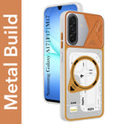 For Samsung Galaxy A17 | Samsung F17 | Samsung M17 5G Metallic Back Cover Case (Metallic Camera Protection & Buttons | Translucent Milky Shade | Hard Polycarbonate)