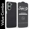 For Vivo Y18 | Y18e | Y03 | Y18i | Y18t Combo (Textured Grip Design | Micro-Fiber Cloth Inside | Oleophobic Coating Screen Glass)