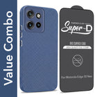 For Motorola Moto Edge 50 Neo Combo with Back Cover and 9H Tempered Glass (Liquid Silicone | Camera Protection | Oleophobic Coating Screen Glass)
