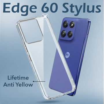 For Motorola Moto Edge 60 Stylus Back Cover Case(Hard Anti Yellow Clear Case | Sleek Hard Crystal Clear | Drop & Camera Protection | Shockproof Polycarbonate)