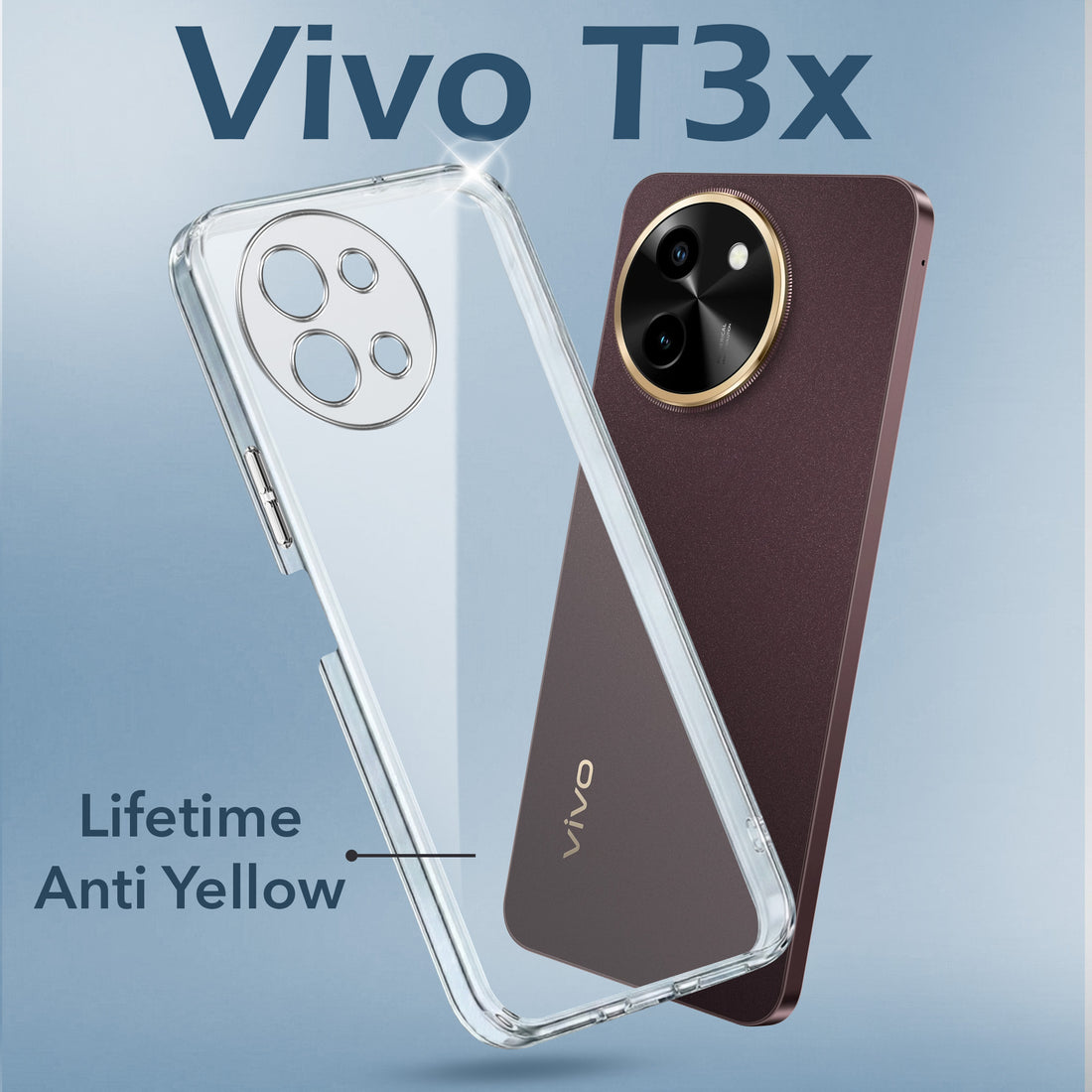 For Vivo T3x 5G Back Cover (Hard Anti Yellow Clear Case | Drop & Camera Protection | Shockproof Polycarbonate)