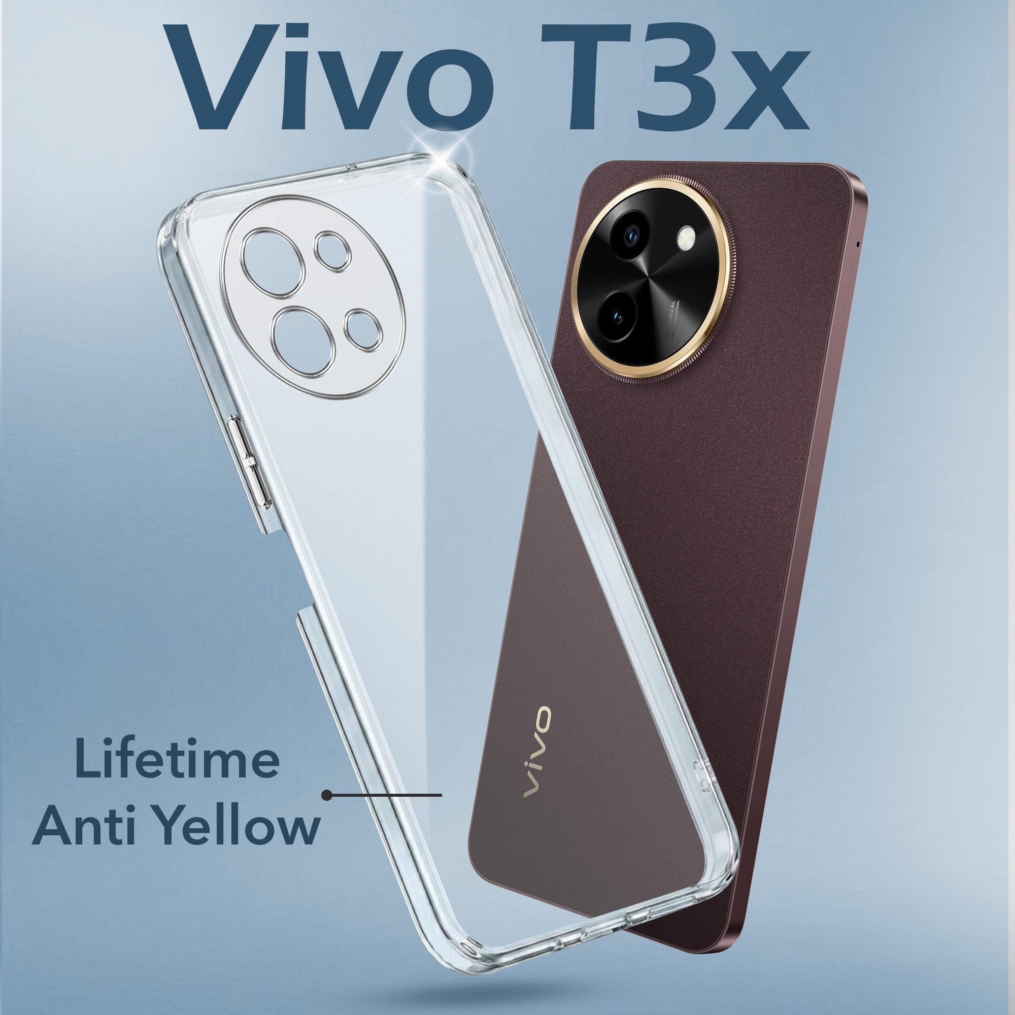 For Vivo T3x 5G Back Cover (Hard Anti Yellow Clear Case | Drop & Camera Protection | Shockproof Polycarbonate)