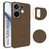 For Vivo X200 FE Back Cover Case (Glass Like Camera Protection | Leather Feel | Minimalist Professional Grip)