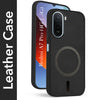 For Redmi A7 Pro (4G | 5G)  Back Cover Case Leather Finish (MagSafe Compatible Wireless Charging | Soft Touch | Camera Bump Protection)