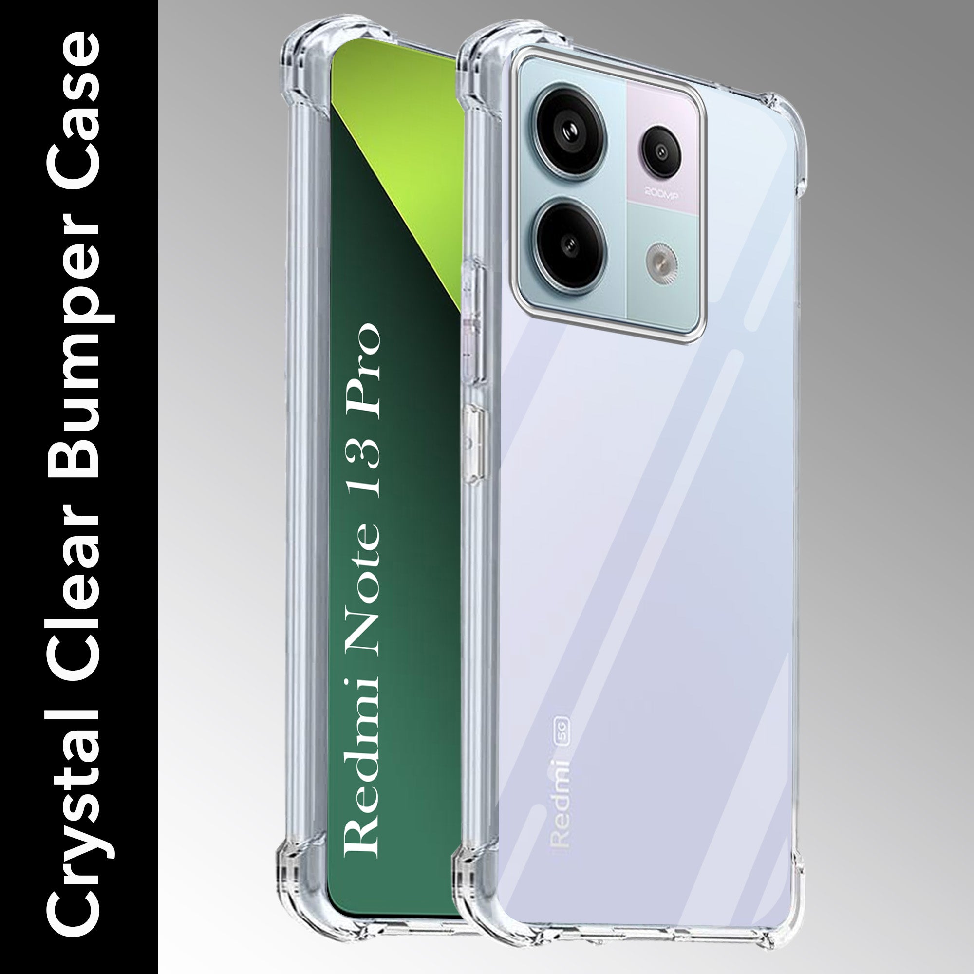 For Redmi Note 13 Pro Shockproof Crystal-Clear Back Cover ( Drop & Camera Protection | Hard Polycarbonate)