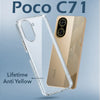 For Poco C71  Lifetime Anti-Yellow Clear Back Cover Case (Sleek Hard Crystal | Shockproof and Camera Protection)