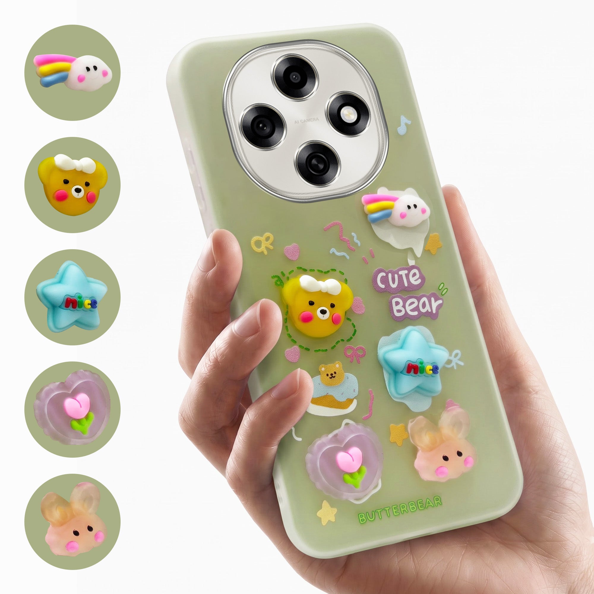 For Oppo F31 Pro Back Cover Case (3D Cute Cartoons | Hard Back Side Soft | Matte Premium Finish | HD Printing)
