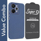 For Realme 15 Pro Combo with Back Cover and 9H Tempered Glass (Liquid Silicone | Camera Protection | Oleophobic Coating Screen Glass)