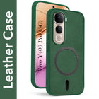 For Vivo Y400 Pro Back Cover Case Leather Finish (MagSafe Compatible Wireless Charging | Soft Touch | Camera Bump Protection)