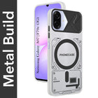 For Samsung Galaxy A07 5G | F70e 5G Metallic Back Cover Case (Metallic Camera Protection & Buttons | Translucent Milky Shade | Hard Polycarbonate)