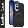 For Vivo T5 Pro 5G Back Cover Case Leather Finish (MagSafe Compatible Wireless Charging | Soft Touch | Camera Bump Protection)