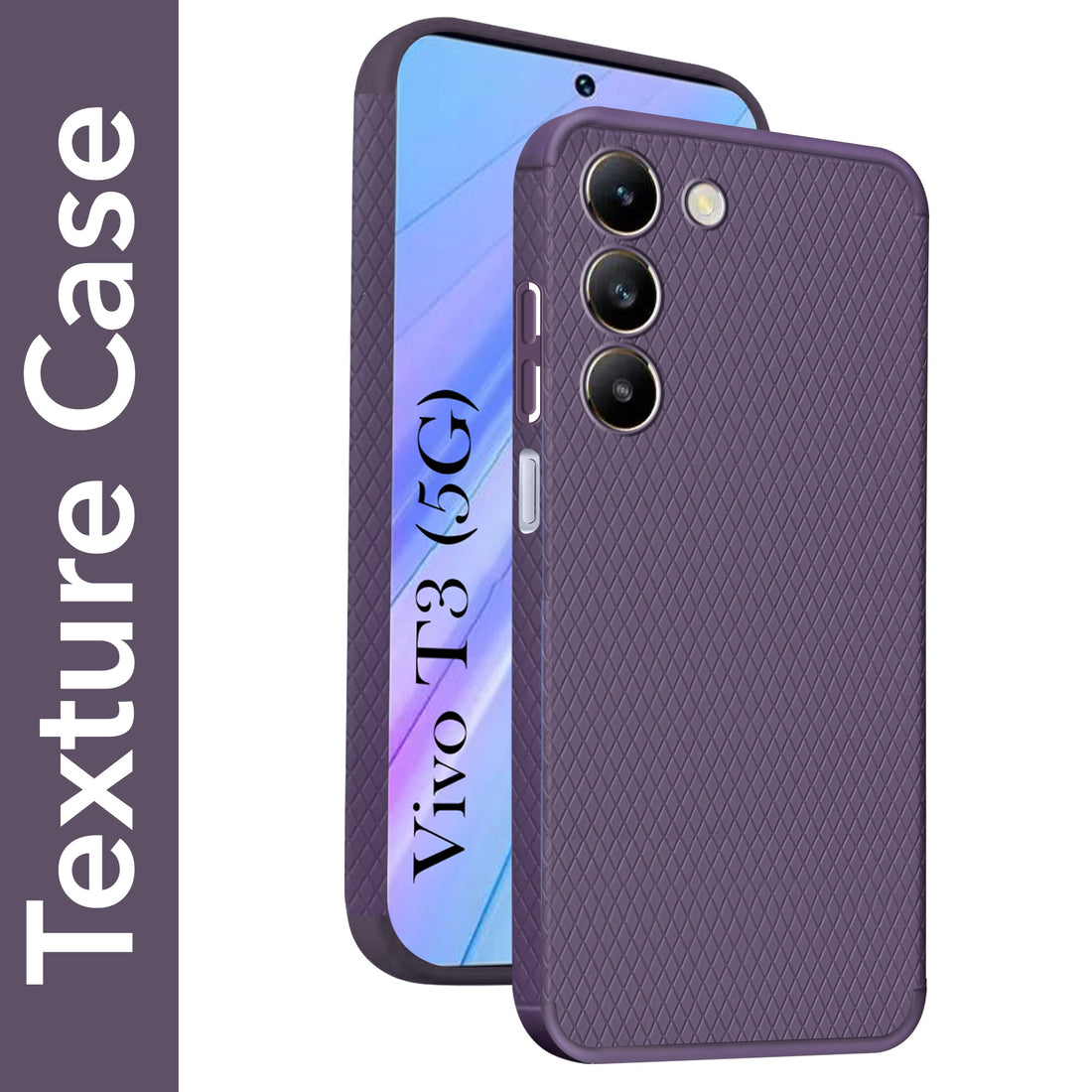 For Vivo T3 5G  Back Cover Case (Liquid Silicone | Side Grip | Camera Protection)