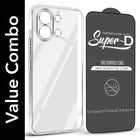For Oppo K13 Turbo | Oppo K13 Turbo Pro Combo with Back Cover and 9H Tempered Glass (Lifetime Anti-Yellow | Sleek Hard Crystal | Oleophobic Coating Screen Glass)