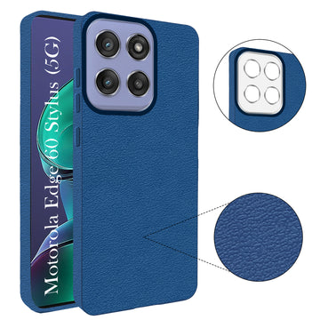 For Motorola Moto Edge 60 Stylus Back Cover Case (Glass Like Camera Protection | Leather Feel | Minimalist Professional Grip)