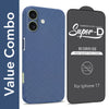 For Apple iPhone 17 Combo with Back Cover and 9H Tempered Glass (Liquid Silicone | Camera Protection | Oleophobic Coating Screen Glass)
