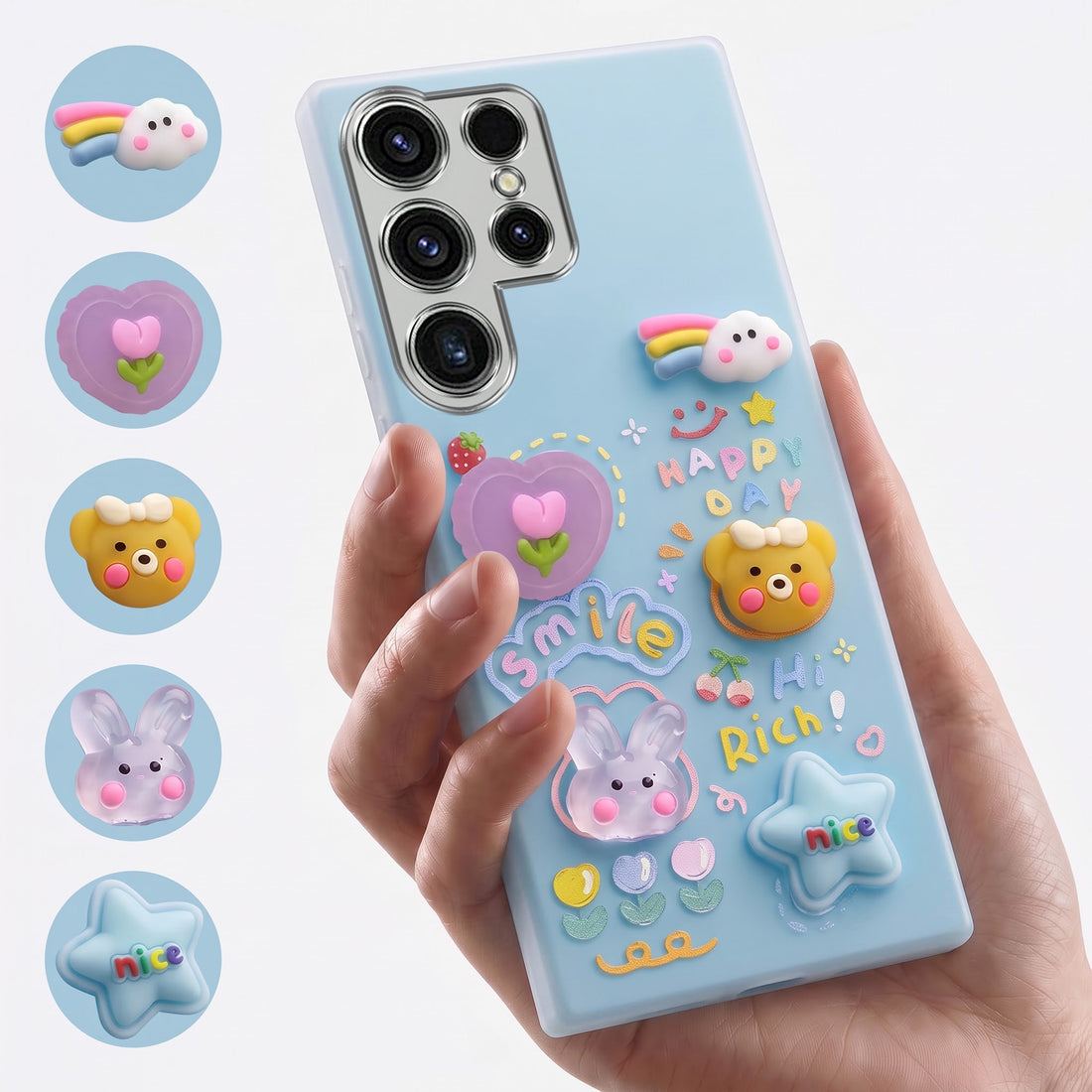 For Samsung Galaxy S23 Ultra Back Cover Case (3D Cute Cartoons | Hard Back Side Soft | Matte Premium Finish | HD Printing)