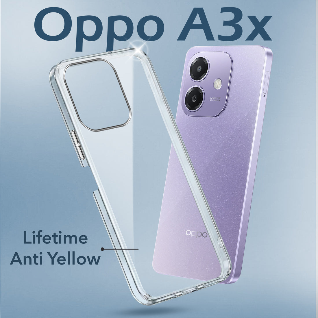 For Oppo A3X 5G Back Cover (Hard Anti Yellow Clear Case | Drop & Camera Protection | Shockproof Polycarbonate)
